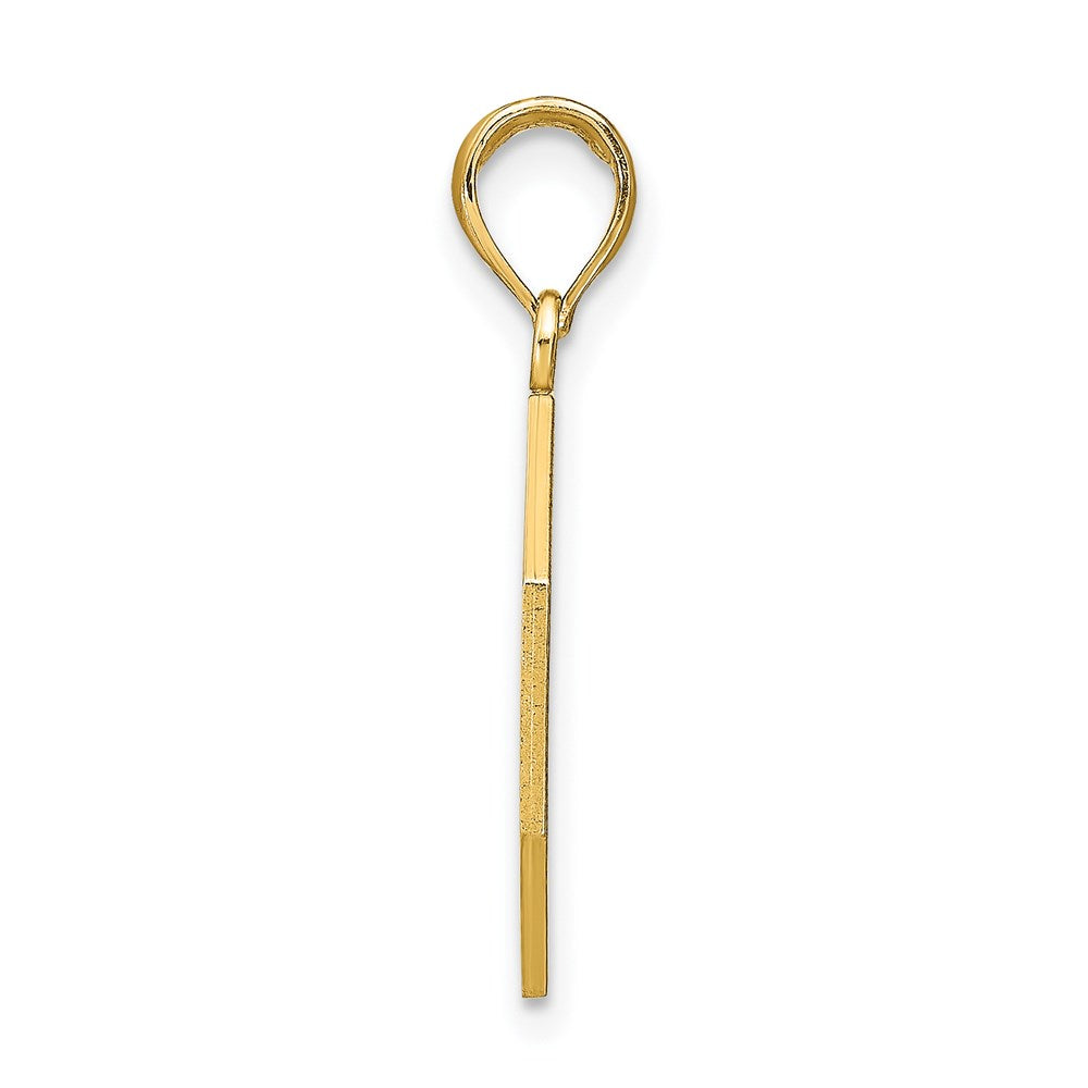 14k Gelbgold Poliert „I'LL NEVER STOP LOVING YOU" Stoppschild-Anhänger