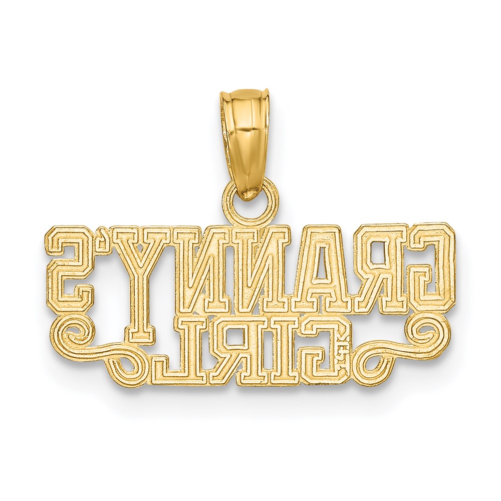 14K Gelbgold Poliert Granny Mädchen Charm