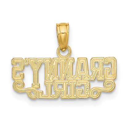 14K Gelbgold Poliert Granny Mädchen Charm