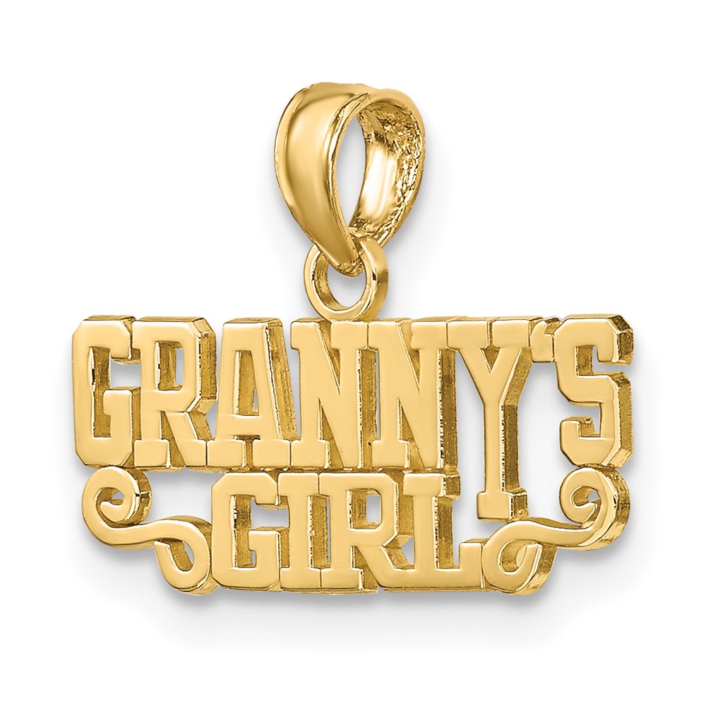 14K Gelbgold Poliert Granny Mädchen Charm