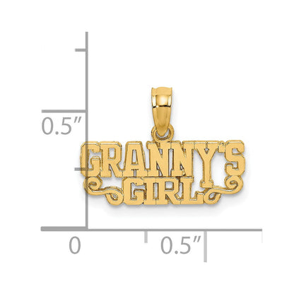 14K Gelbgold Poliert Granny Mädchen Charm