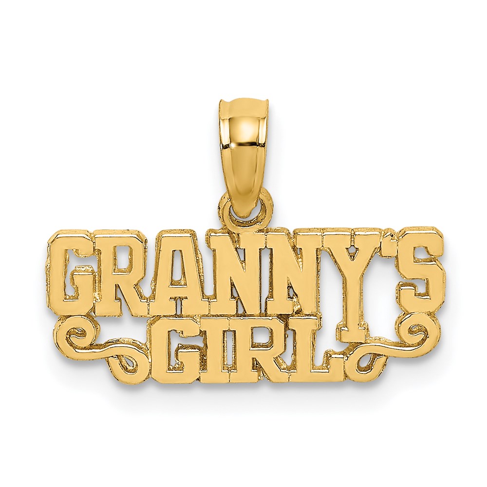 14K Gelbgold Poliert Granny Mädchen Charm