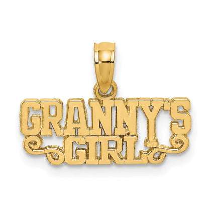14K Gelbgold Poliert Granny Mädchen Charm
