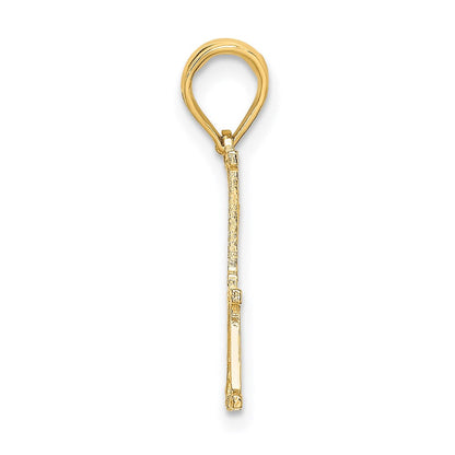 14K Gelbgold #1 Papa Ausgeschnitten Charm