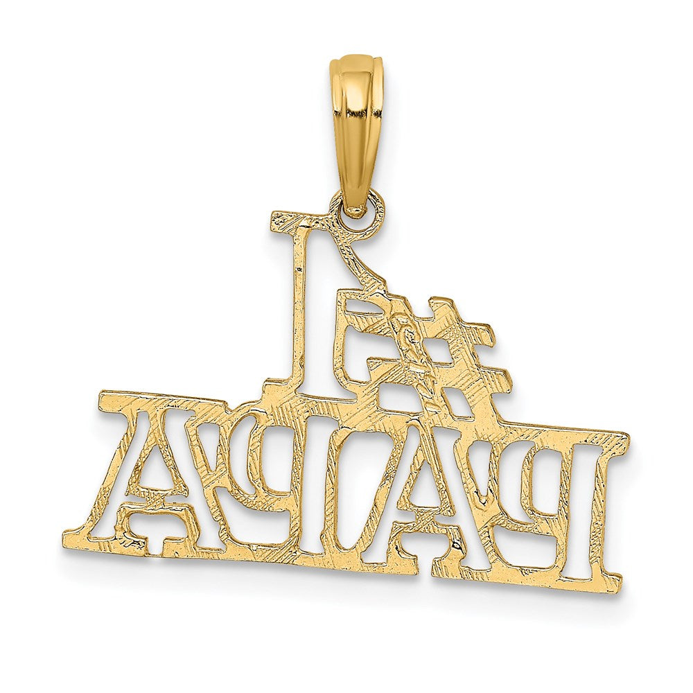 14K Gelbgold #1 Papa Ausgeschnitten Charm