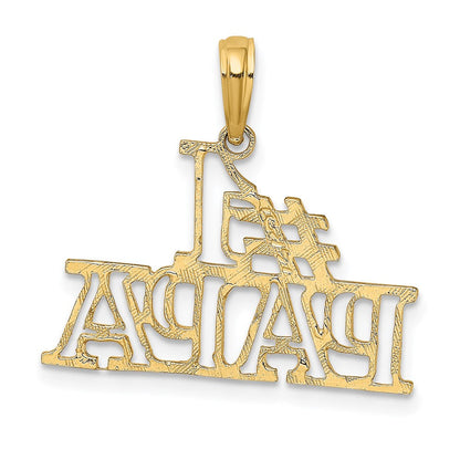 14K Gelbgold #1 Papa Ausgeschnitten Charm