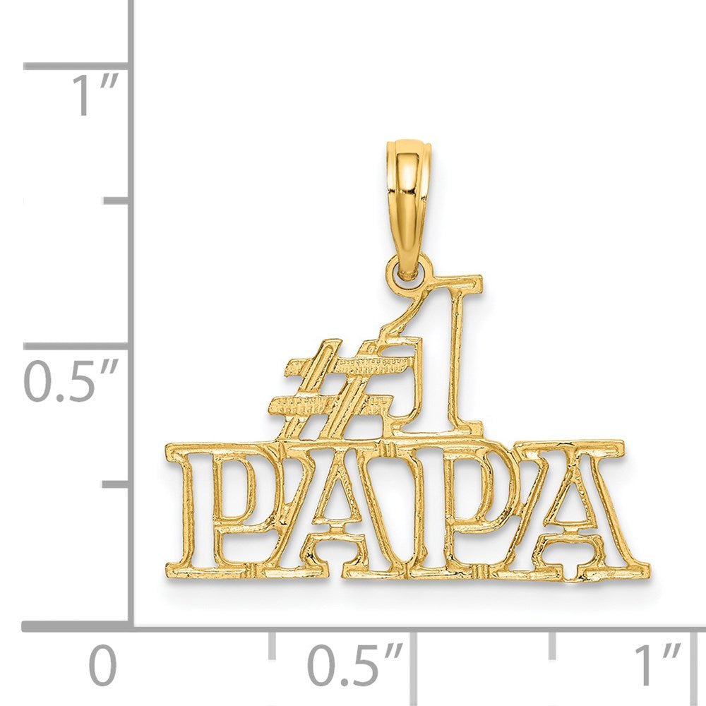 14K Gelbgold #1 Papa Ausgeschnitten Charm