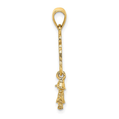 14K Gelbgold Beweglich Es A Mädchen mit Doll