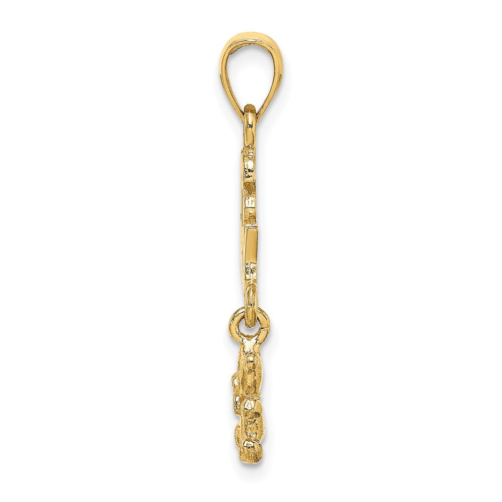 14 Karat Gelbgold beweglicher „ITS A BOY“-Charm mit Teddybär