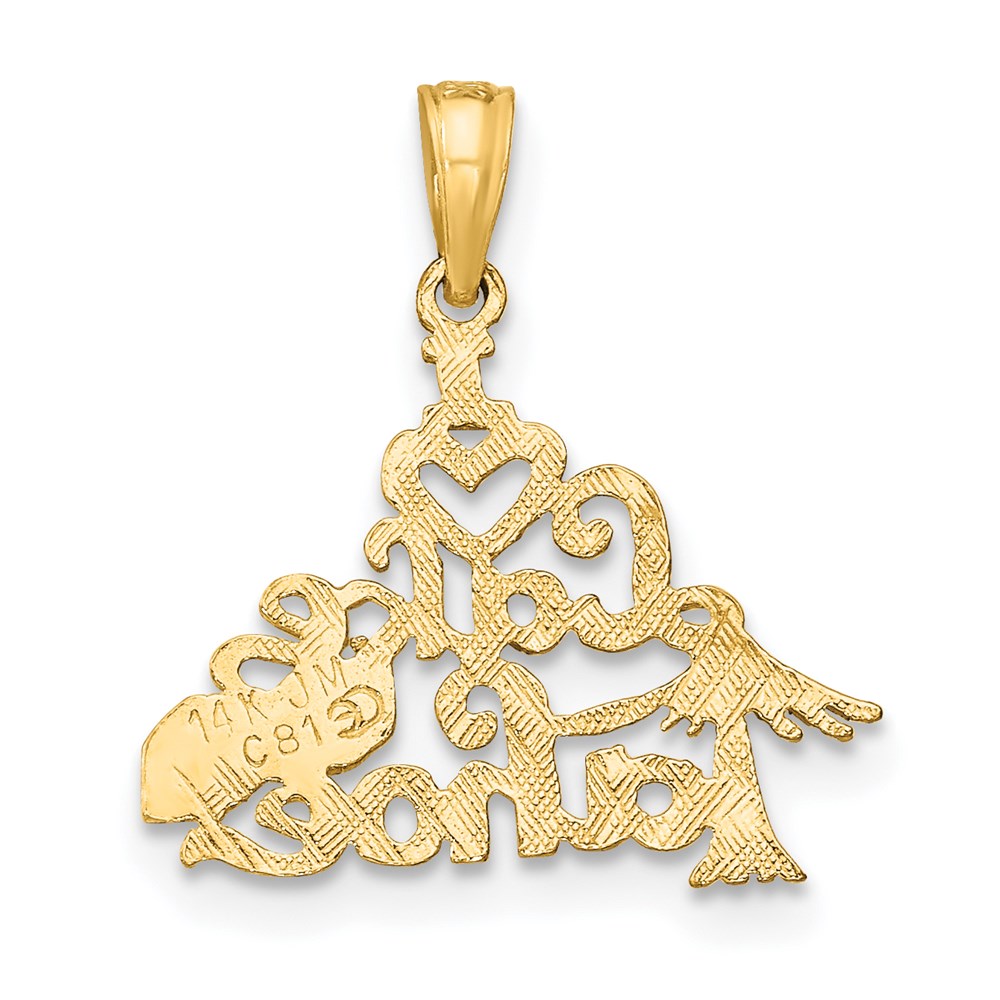 14K Gelbgold Poliert I Herz Lake Tahoe Charm