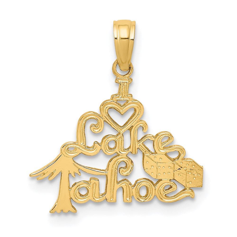 14K Gelbgold Poliert I Herz Lake Tahoe Charm
