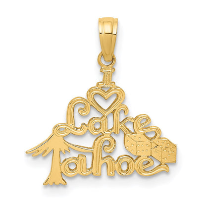 14K Gelbgold Poliert I Herz Lake Tahoe Charm