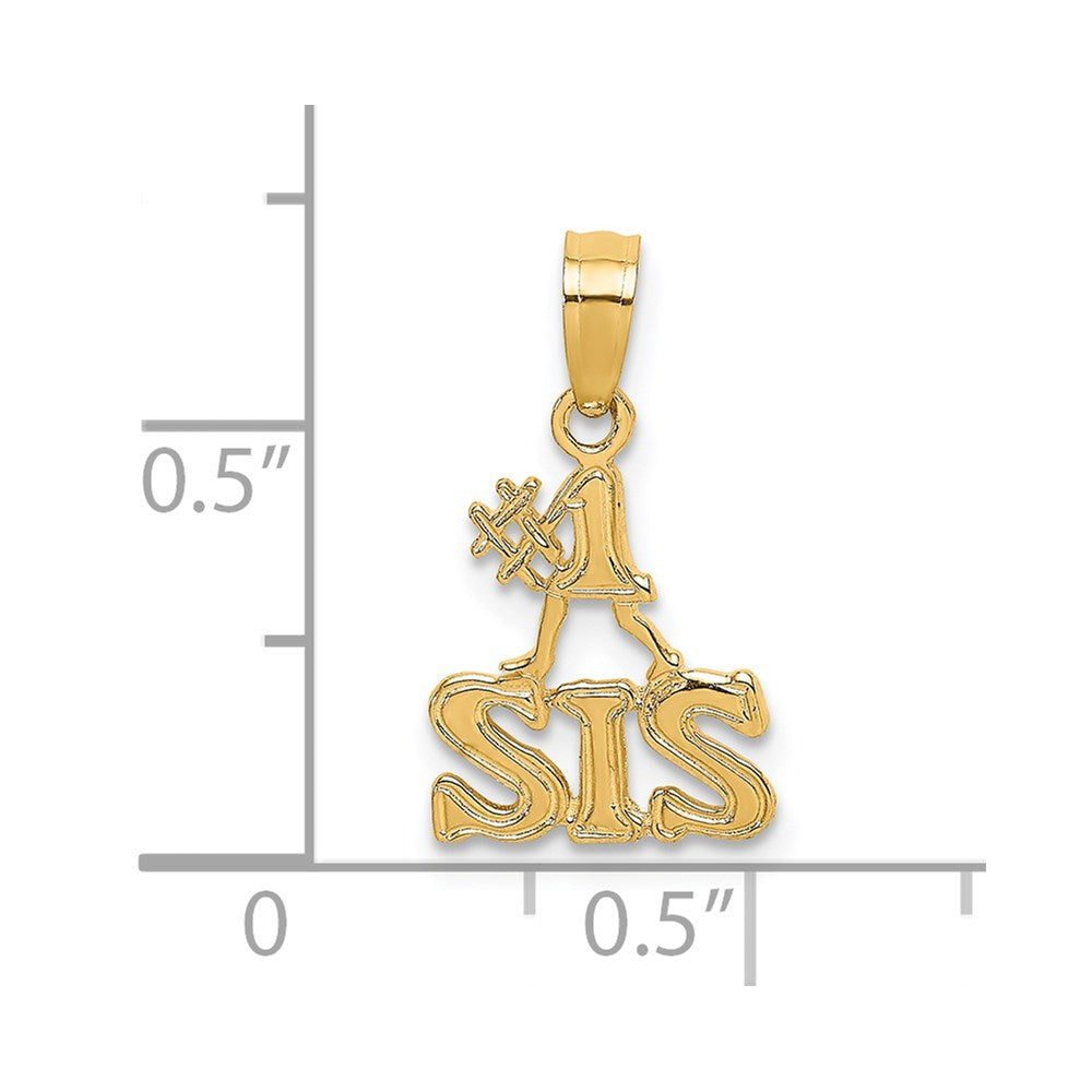 14K Gelbgold Poliert #1 Sis Charm