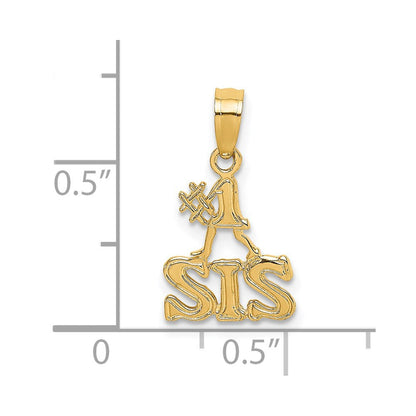 14K Gelbgold Poliert #1 Sis Charm