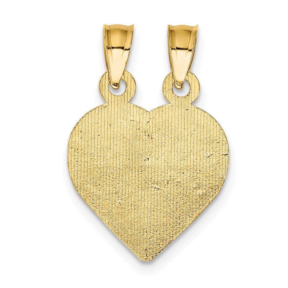 14K Gelbgold Junge/girl Freund Break-apart Herz Charm