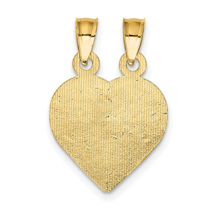 14K Gelbgold Junge/girl Freund Break-apart Herz Charm