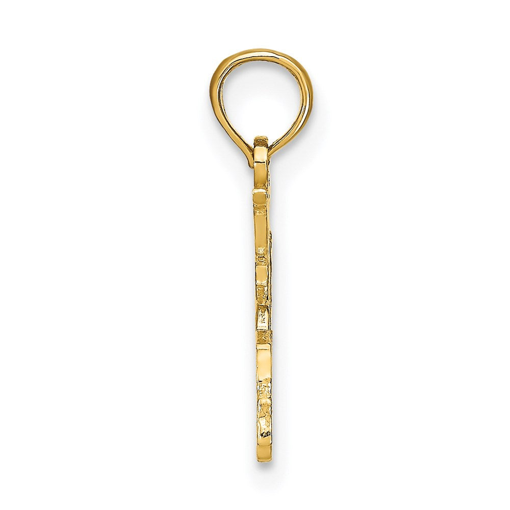 14K Gelbgold 15 in Ausgeschnitten Herz Charm
