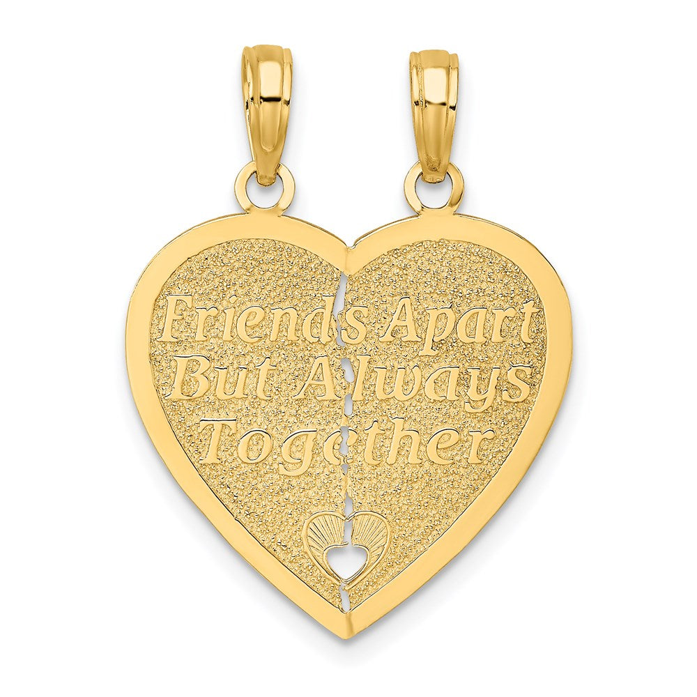 14K Gelbgold "FOREVER AND EVER" Herz-Charm zum Auseinanderbrechen