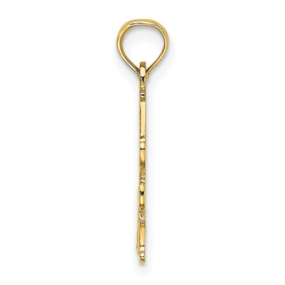 14K Gelbgold Poliert Graviert #1 Stufe Mama Charm