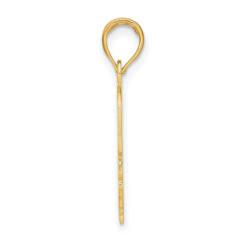 14K Gelbgold Mommy Mädchen in Herz mit Banner Charm
