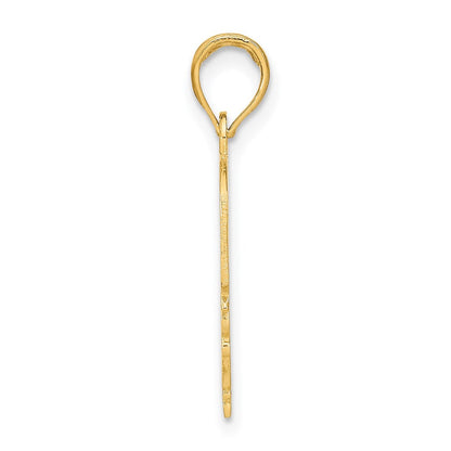14K Gelbgold Mommy Mädchen in Herz mit Banner Charm