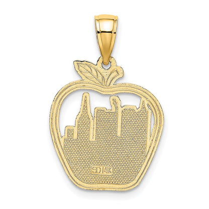 14K Gelbgold Anhänger „New York City Skyline im Apfel“