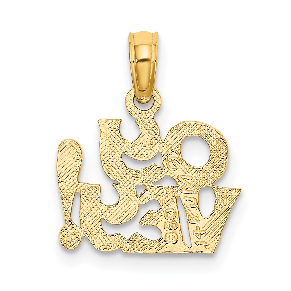 14K Gelbgold Poliert und Graviert Oy Vey Charm