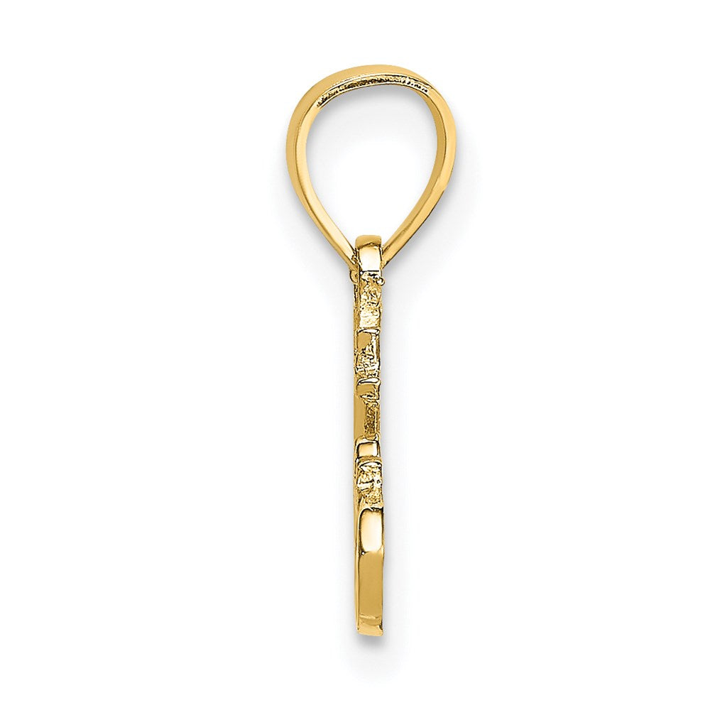 14K Gelbgold Poliert Graviert Hot Chocolate Charm