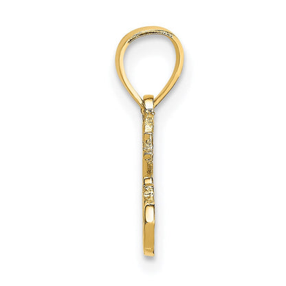14K Gelbgold Poliert Graviert Hot Chocolate Charm