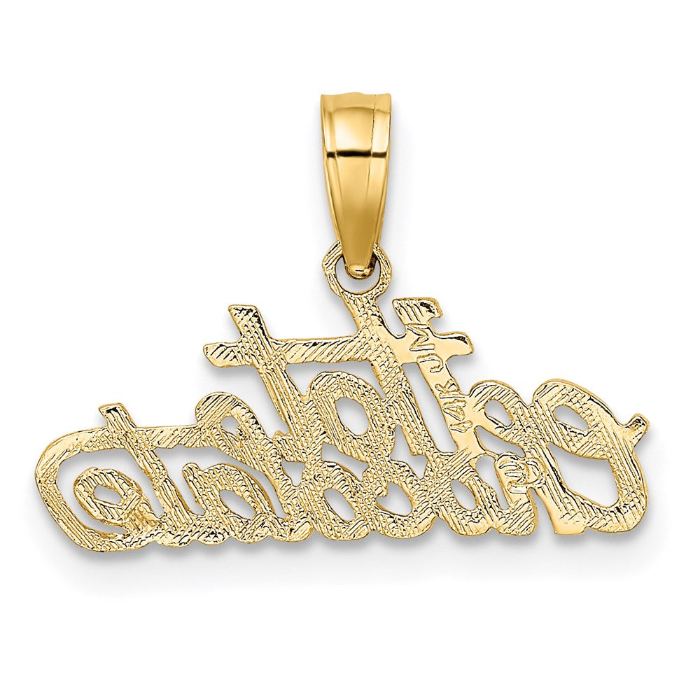 14K Gelbgold Poliert Graviert Hot Chocolate Charm