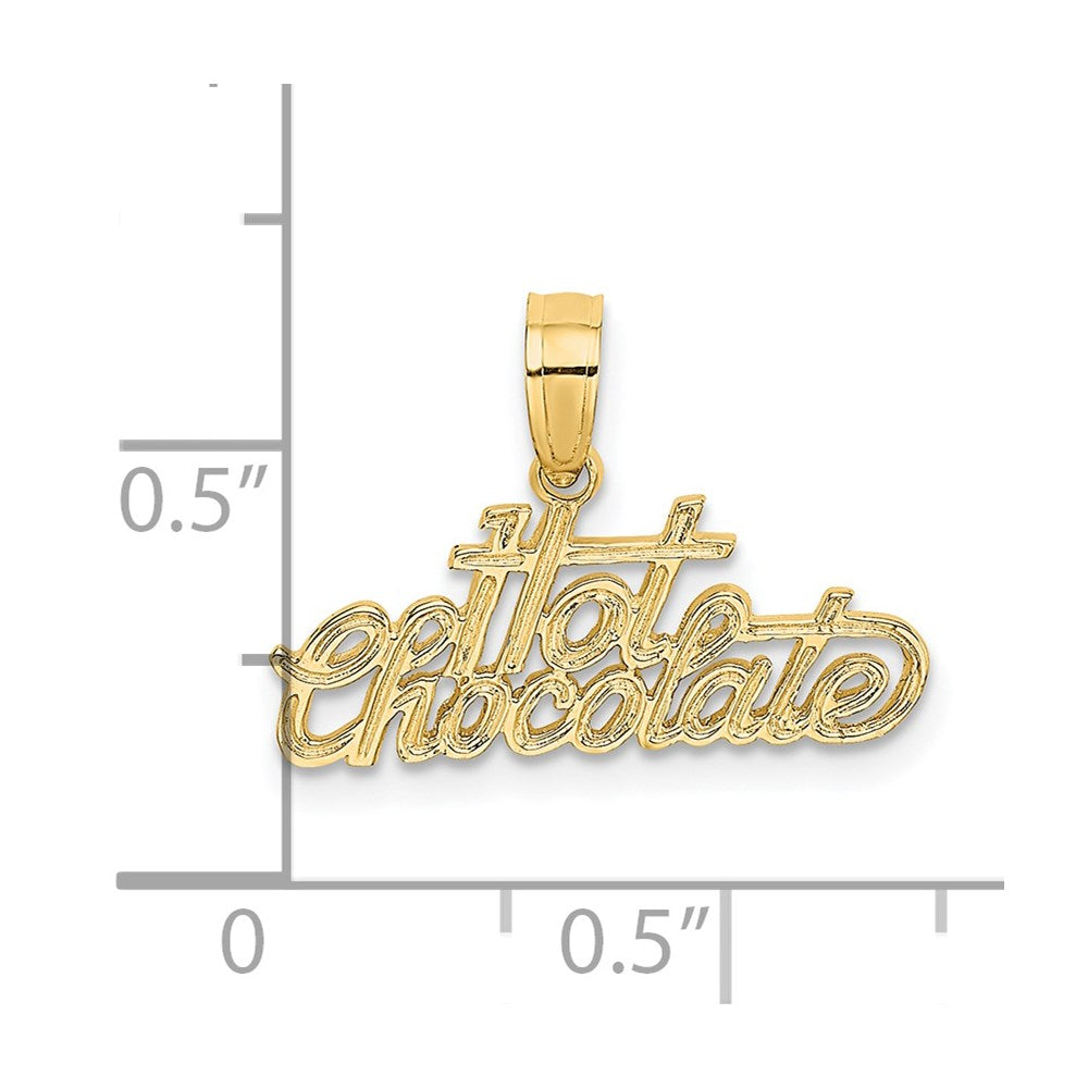 14K Gelbgold Poliert Graviert Hot Chocolate Charm