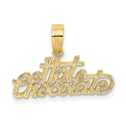 14K Gelbgold Poliert Graviert Hot Chocolate Charm