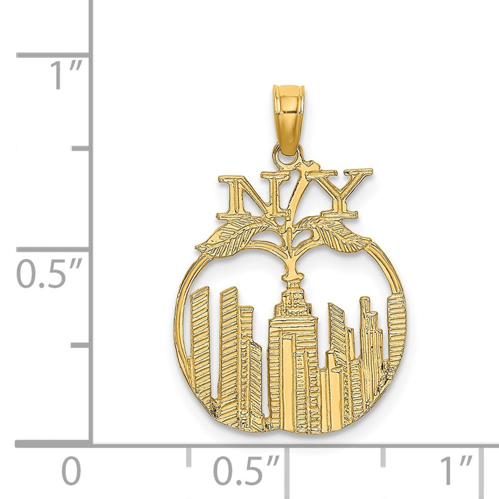 14K Gelbgold New York Skyline in Apple Charm