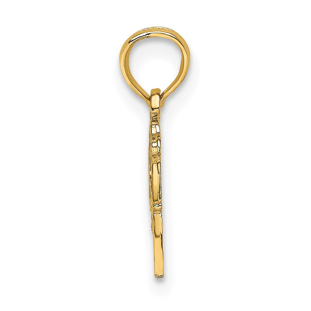 14K Gelbgold Block und Graviert Great Oma Charm