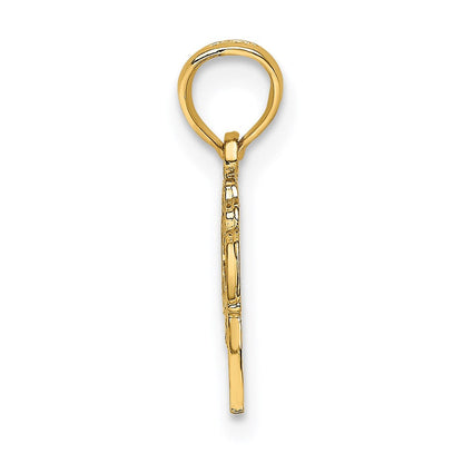 14K Gelbgold Block und Graviert Great Oma Charm
