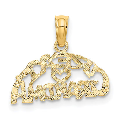 14K Gelbgold Block und Graviert Great Oma Charm
