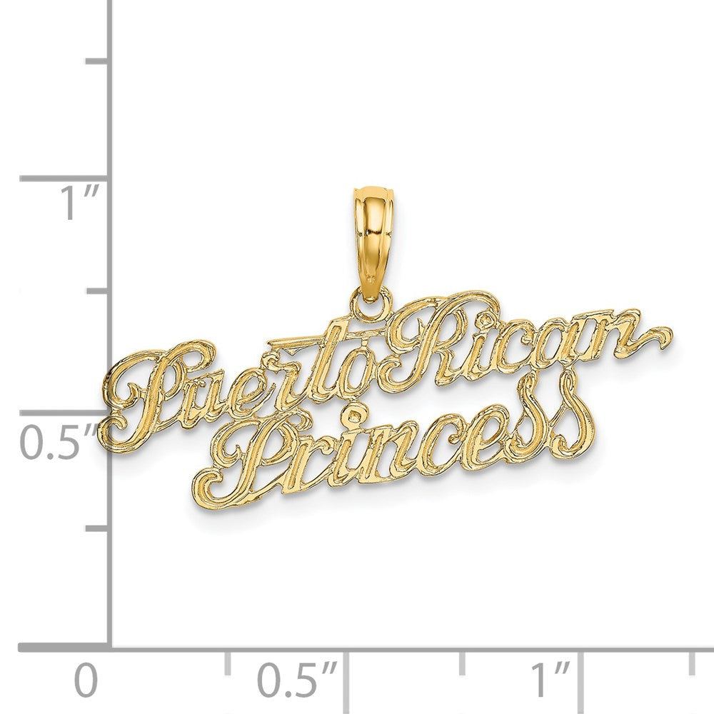 14K Gelbgold Puerto Rican Princess Charm
