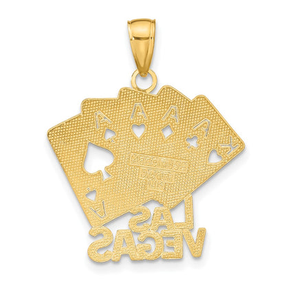 14K Gelbgold Charm „LAS VEGAS“ mit Spielkarten