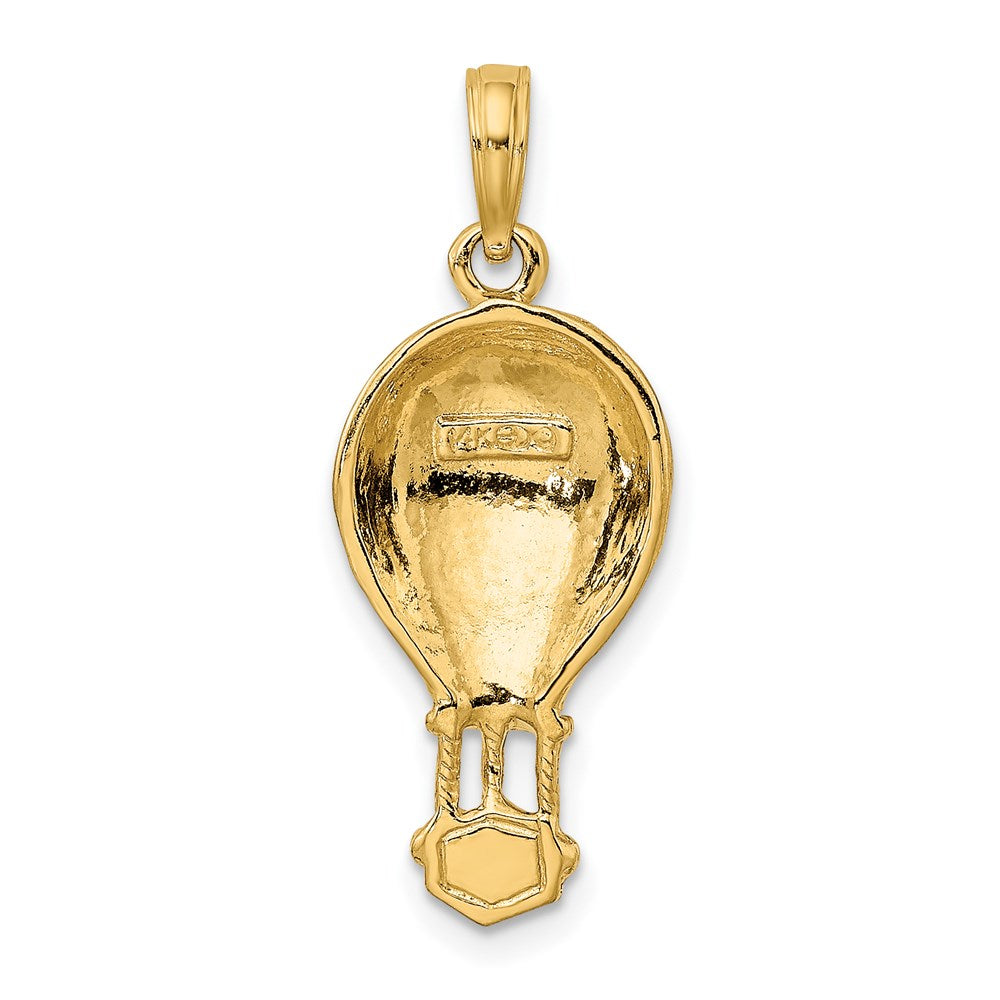 14K Gelbgold Polierter Heißluftballon-Charm