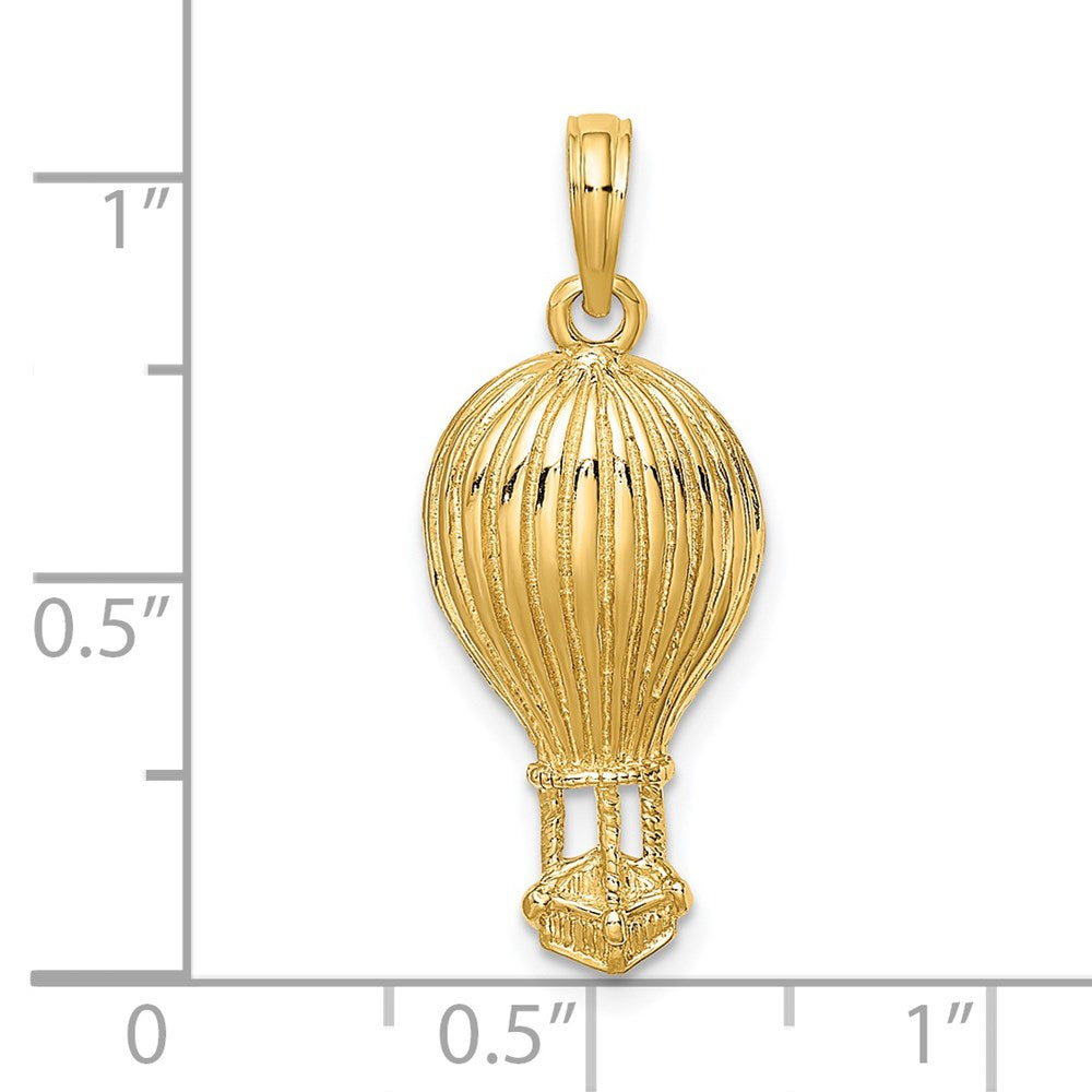 14K Gelbgold Polierter Heißluftballon-Charm