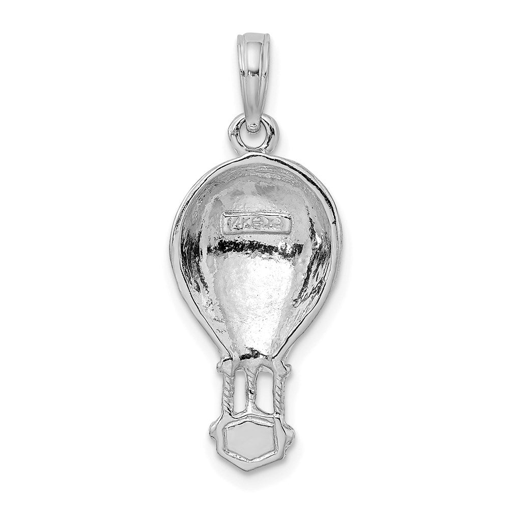 14K Weißgold Heißluftballon-Charm poliert
