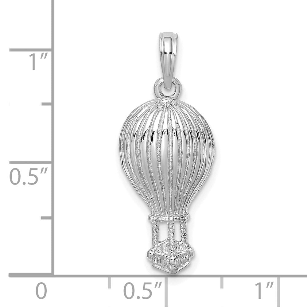 14K Weißgold Heißluftballon-Charm poliert