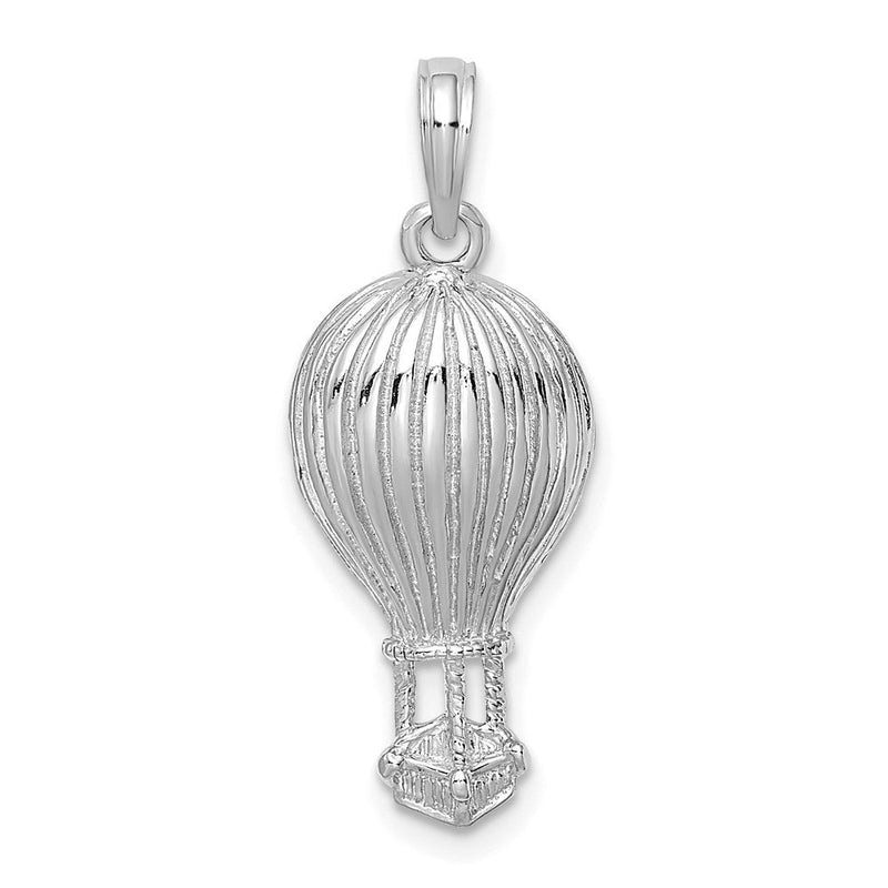 14K Weißgold Heißluftballon-Charm poliert