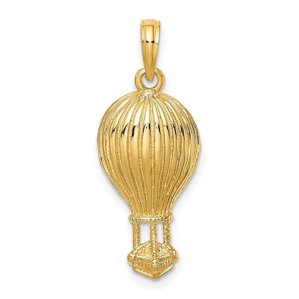 14K Gelbgold Polierter Heißluftballon-Charm