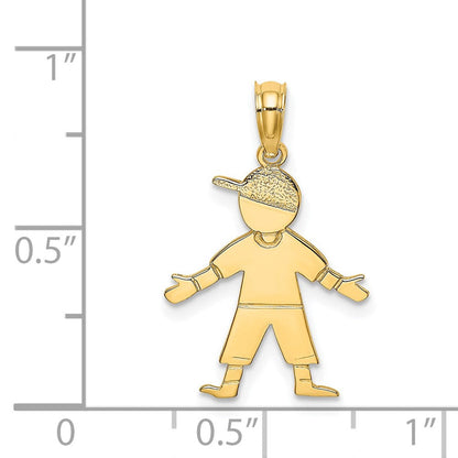 14K Gelbgold Junge mit Baseball Cap Charm