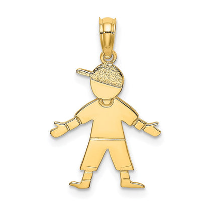 14K Gelbgold Junge mit Baseball Cap Charm