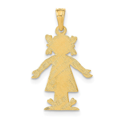14K Gelbgold Mädchen Charm