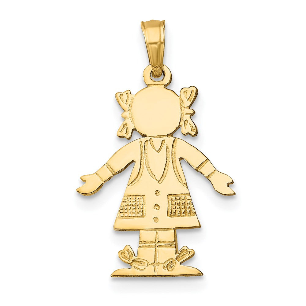 14K Gelbgold Mädchen Charm