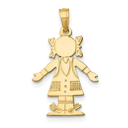 14K Gelbgold Mädchen Charm