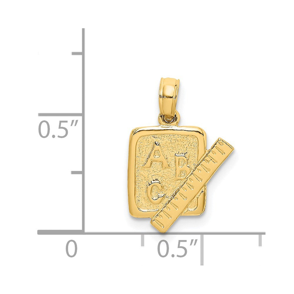 14K Gelbgold School Book und Ruler Charm